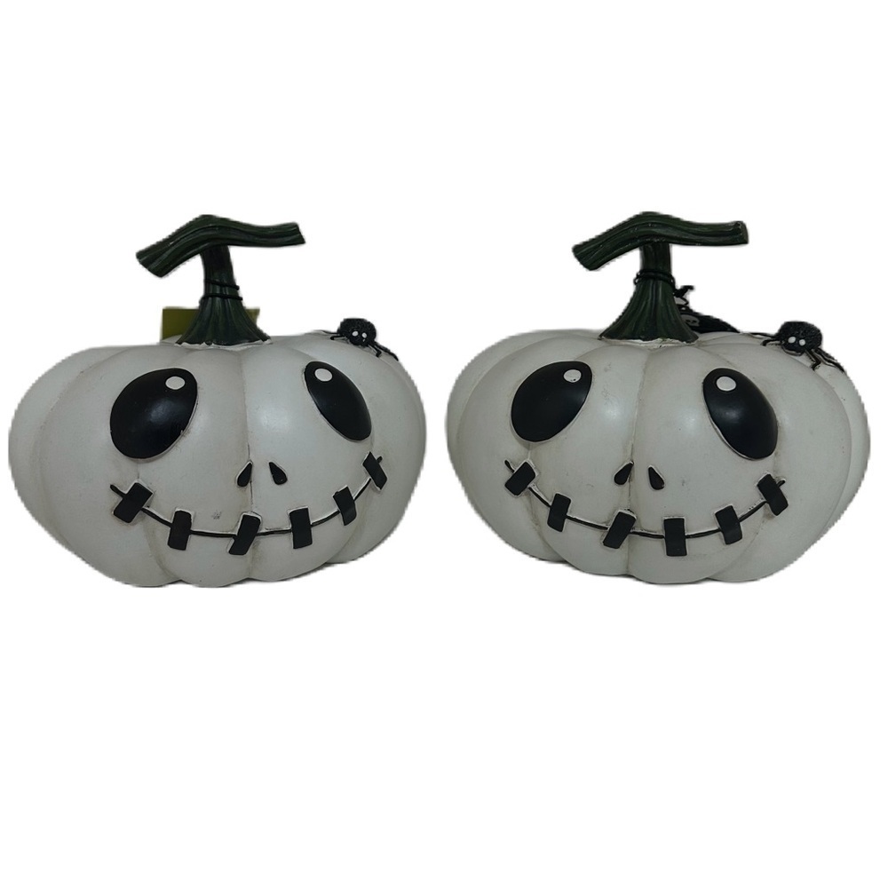 Pumpkin Decor Set Black White Halloween Fall Home Decor - Picture 2 of 15